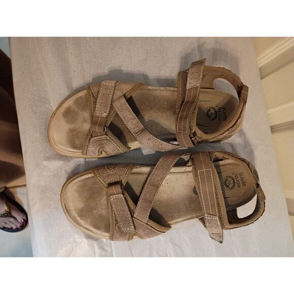 Earth Spirit Sandals Brown Strappy Woman's Sz 10 Boho Comfort Festival - Picture 1 of 6